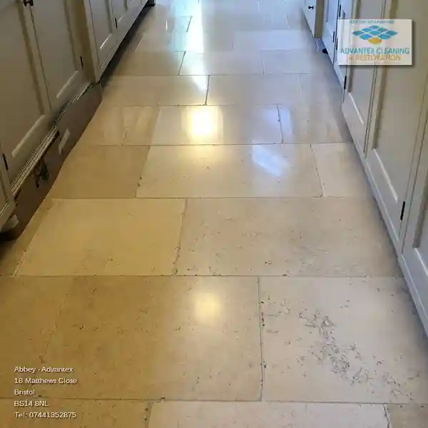 Beautifully cleaned Limestone floor