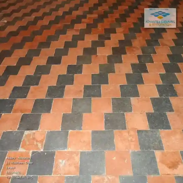 Beautifully cleaned Quarry Tile floor