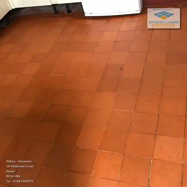 Beautifully cleaned Quarry Tile floor