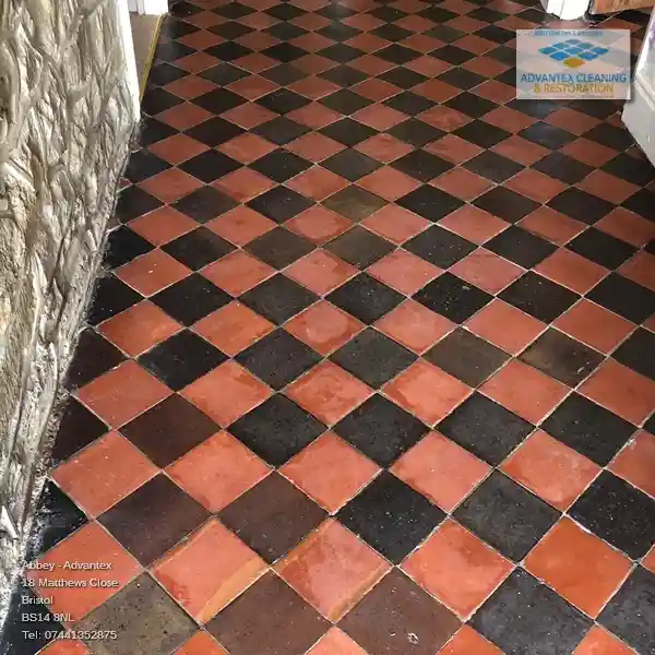 Beautifully cleaned Quarry Tile floor