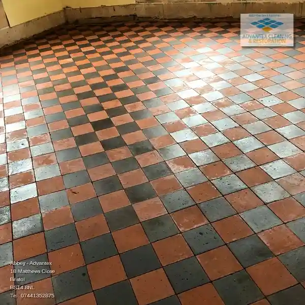 Beautifully cleaned Quarry Tile floor