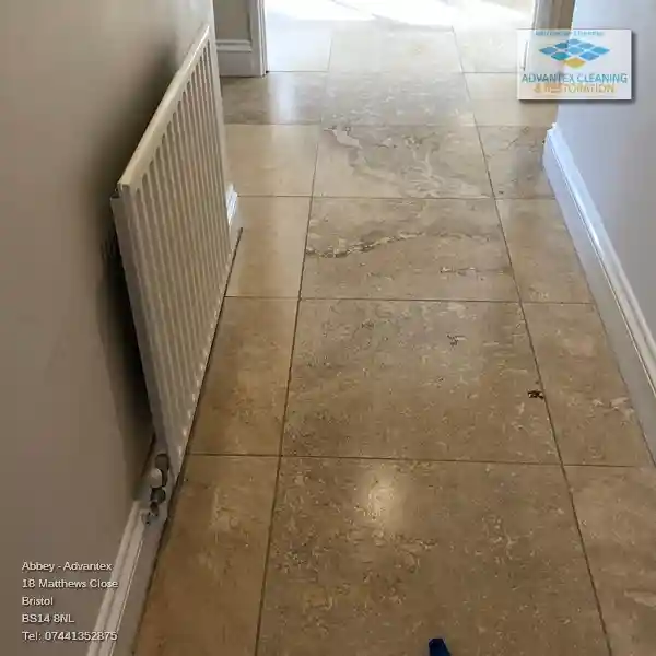 Beautifully cleaned Travertine Tile floor