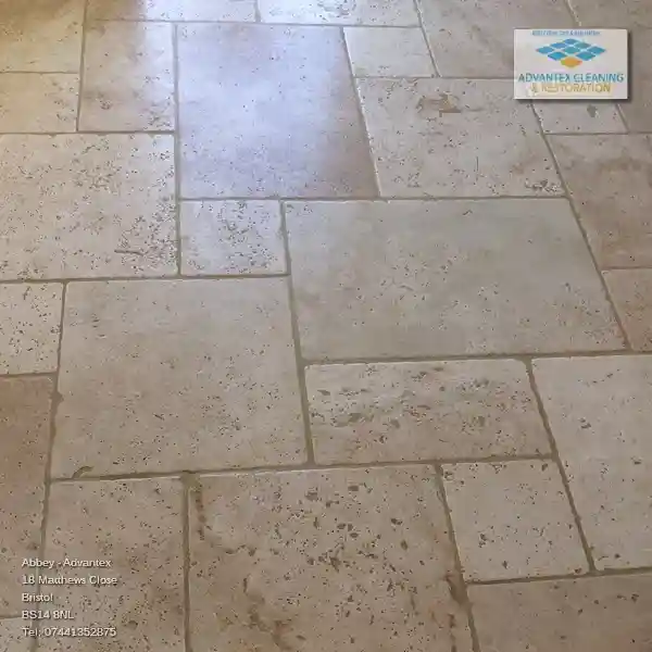 Beautifully cleaned Travertine Tile floor