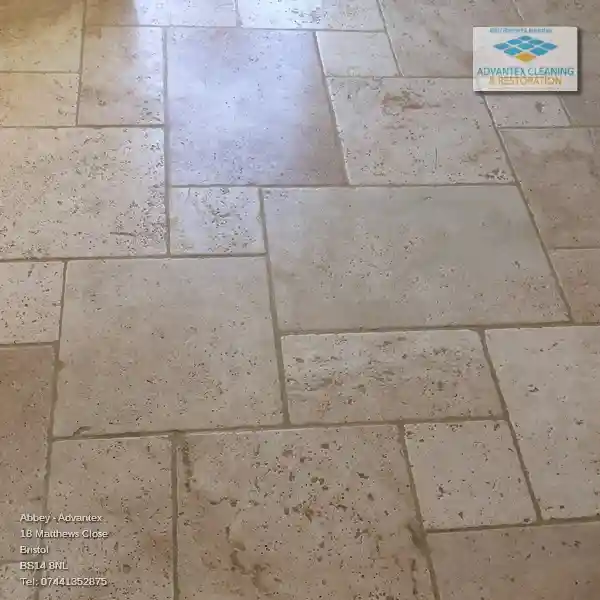 Beautifully cleaned Travertine Tile floor